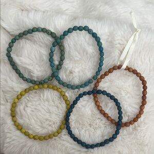 Noonday Collection Set of 5 beaded bracelets NEW